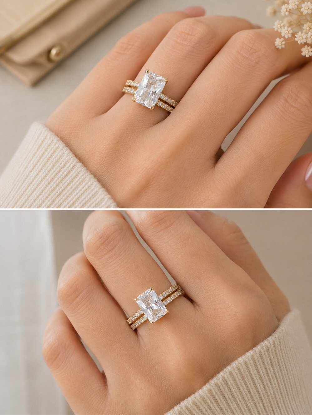 Gold Crystal Statement Ring - Picture 3 of 3